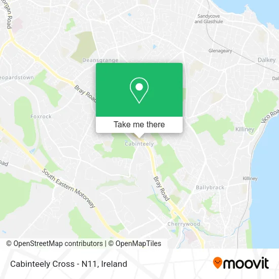 Cabinteely Cross - N11 map