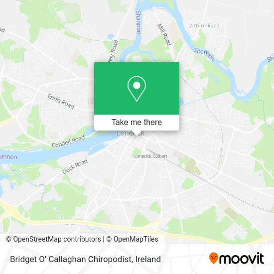 Bridget O' Callaghan Chiropodist map