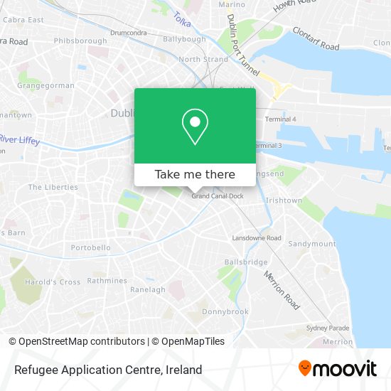 Refugee Application Centre map