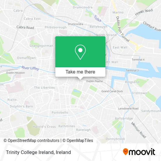 Trinity College Ireland map