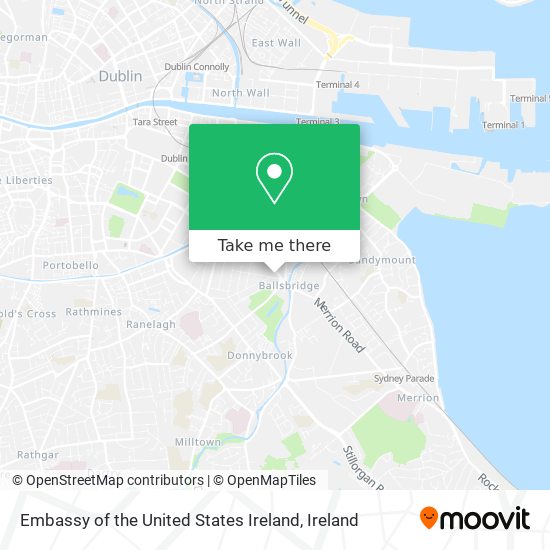 Embassy of the United States Ireland map