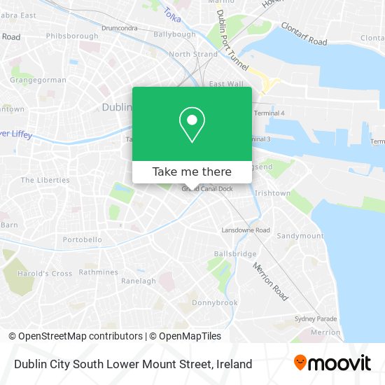 Dublin City South Lower Mount Street map