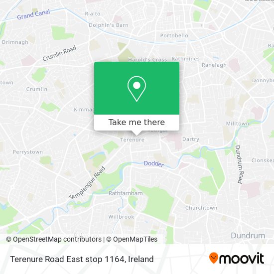 Terenure Road East stop 1164 map