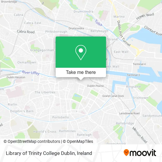 Library of Trinity College Dublin map