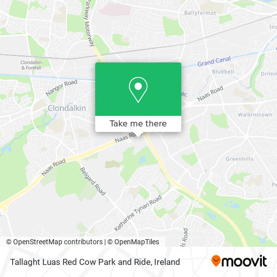 Tallaght Luas Red Cow Park and Ride map