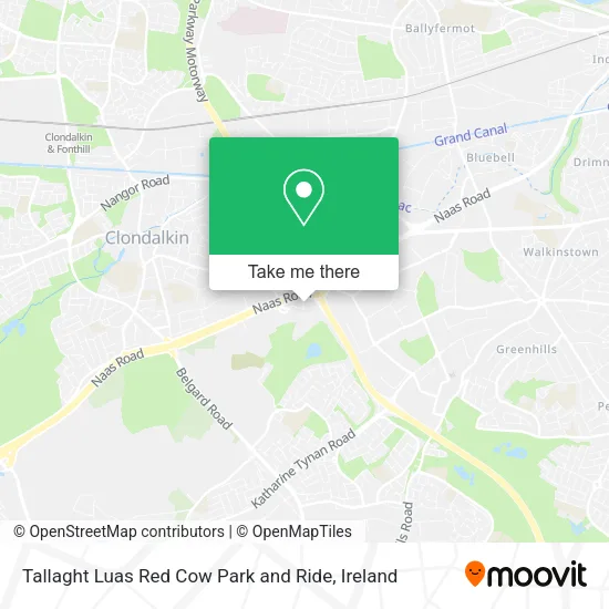 Tallaght Luas Red Cow Park and Ride map