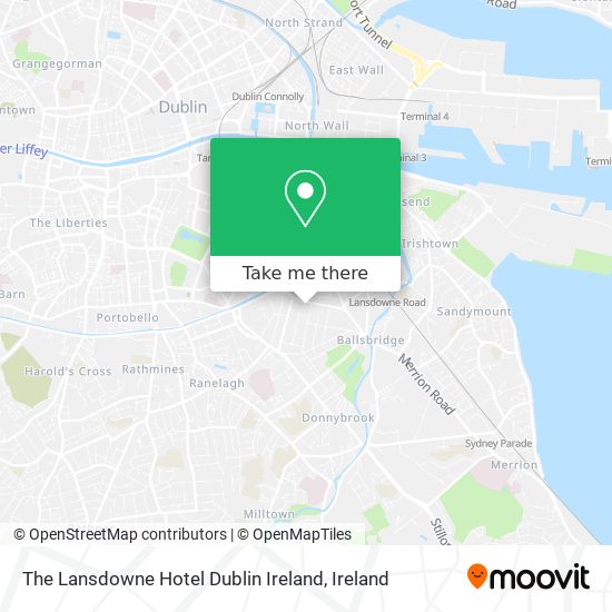 The Lansdowne Hotel Dublin Ireland map
