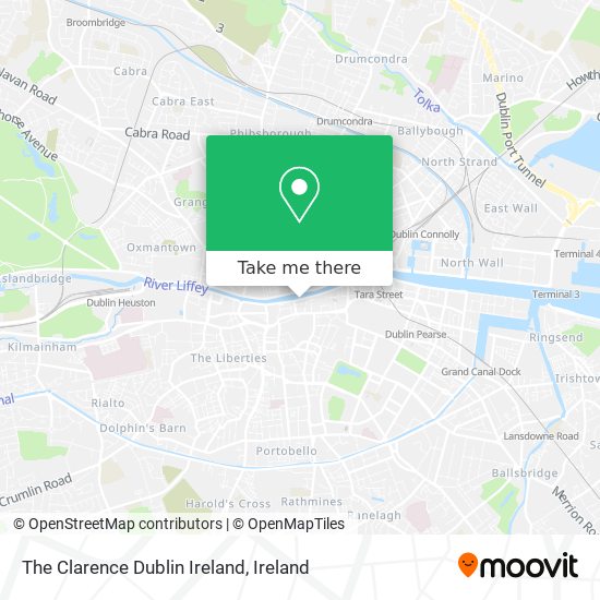 The Clarence Dublin Ireland map