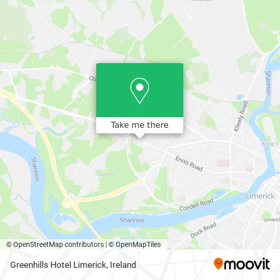 Greenhills Hotel Limerick map