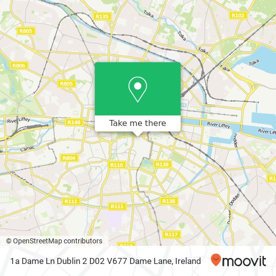 1a Dame Ln Dublin 2 D02 V677 Dame Lane map