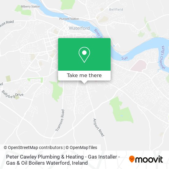 Peter Cawley Plumbing & Heating - Gas Installer - Gas & Oil Boilers Waterford map