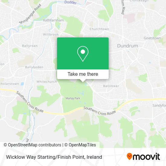 Wicklow Way Starting / Finish Point map