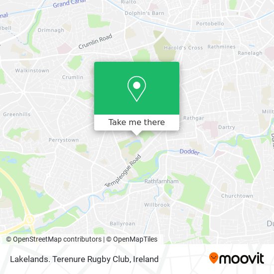 Lakelands. Terenure Rugby Club map