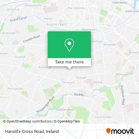 Harold's Cross Road map