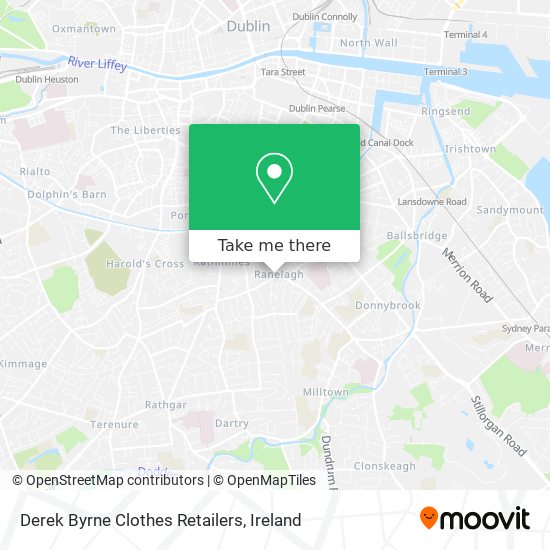Derek Byrne Clothes Retailers map