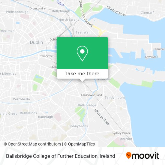 Ballsbridge College of Further Education map