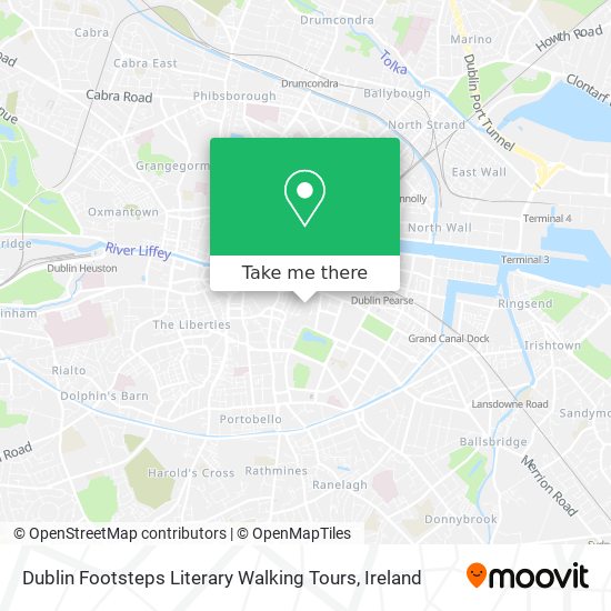 Dublin Footsteps Literary Walking Tours map
