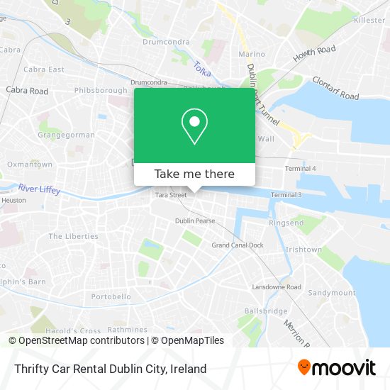 Thrifty Car Rental Dublin City map
