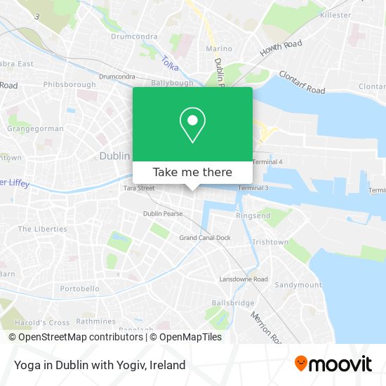 Yoga in Dublin with Yogiv map