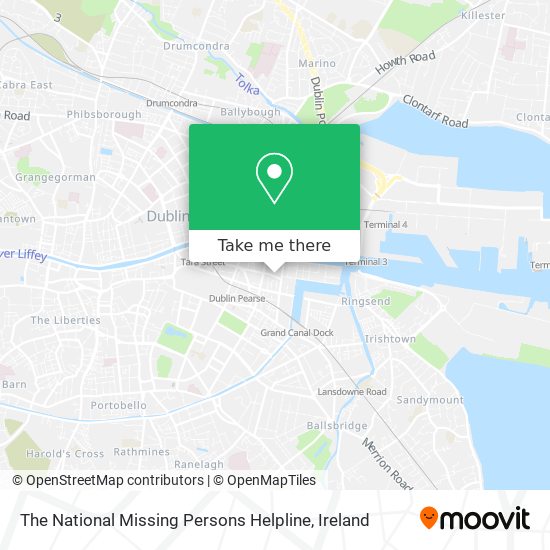 The National Missing Persons Helpline map