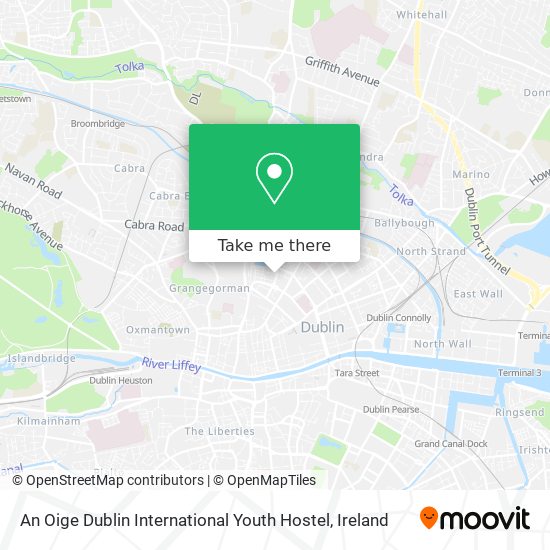 An Oige Dublin International Youth Hostel map