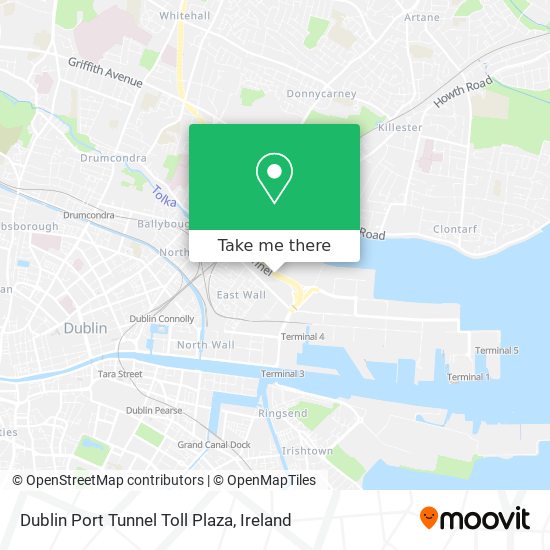 Dublin Port Tunnel Toll Plaza map