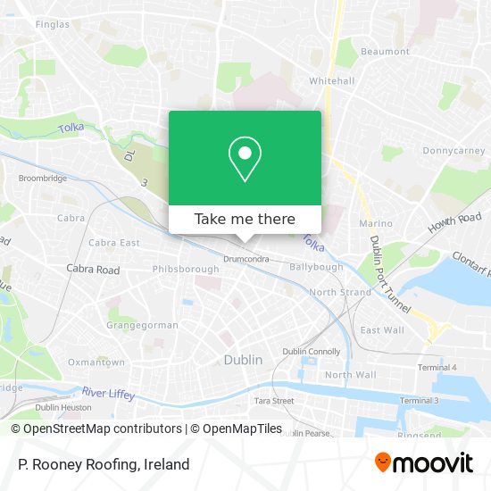 P. Rooney Roofing map