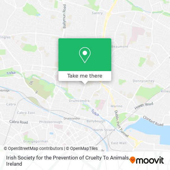 Irish Society for the Prevention of Cruelty To Animals map