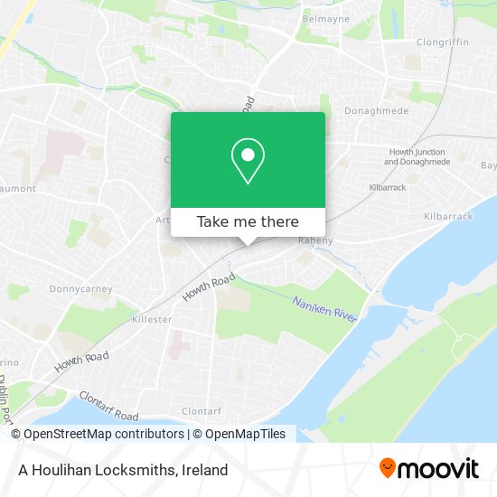 A Houlihan Locksmiths map