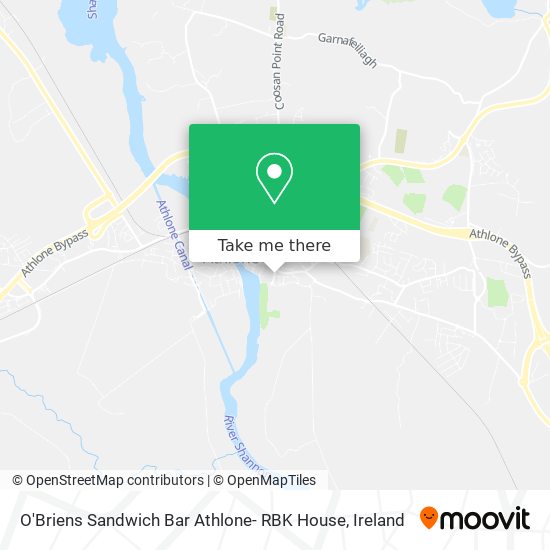 O'Briens Sandwich Bar Athlone- RBK House map