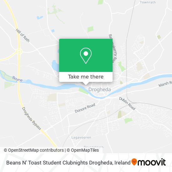 Beans N' Toast Student Clubnights Drogheda map