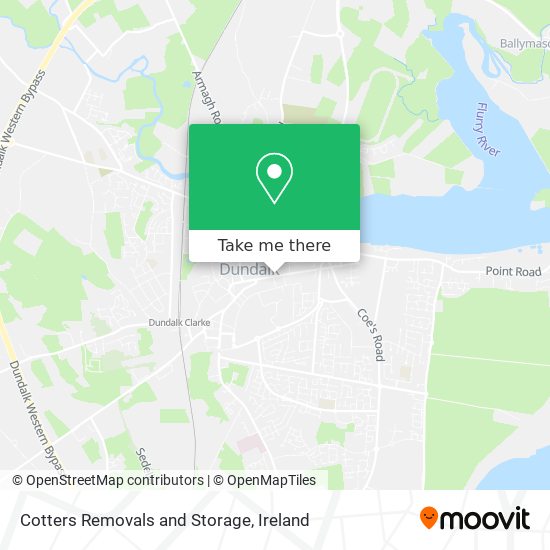 Cotters Removals and Storage map