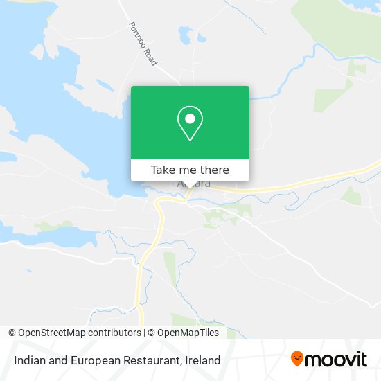 Indian and European Restaurant map