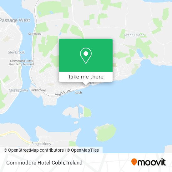 Commodore Hotel Cobh map