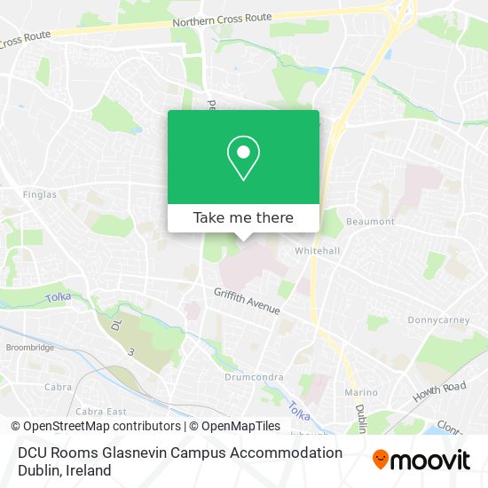 DCU Rooms Glasnevin Campus Accommodation Dublin map