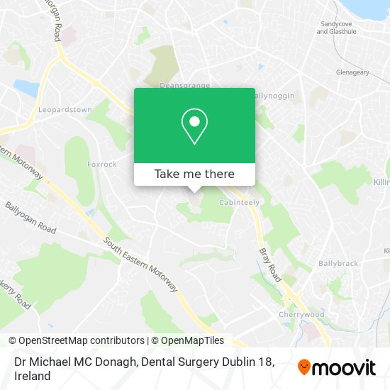 Dr Michael MC Donagh, Dental Surgery Dublin 18 map