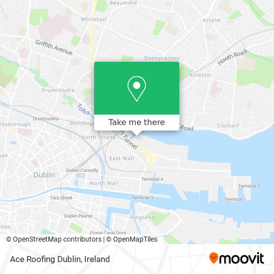 Ace Roofing Dublin map