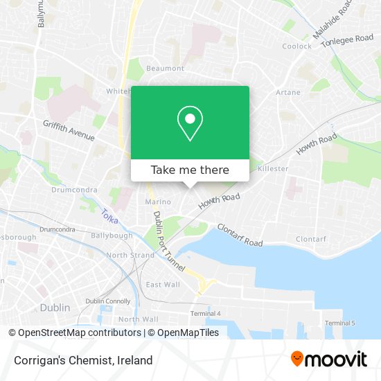 Corrigan's Chemist map