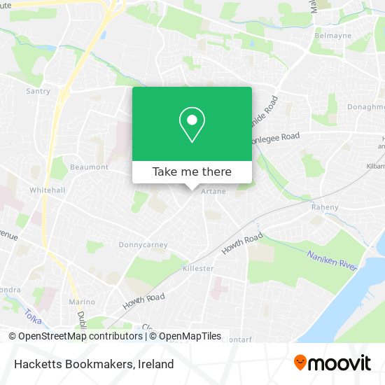 Hacketts Bookmakers map