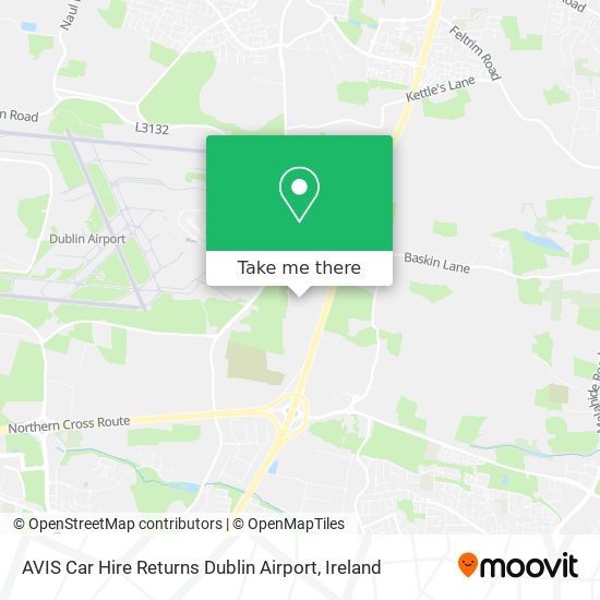 AVIS Car Hire Returns Dublin Airport map