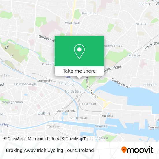 Braking Away Irish Cycling Tours map