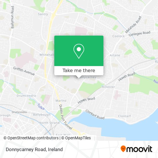 Donnycarney Road map