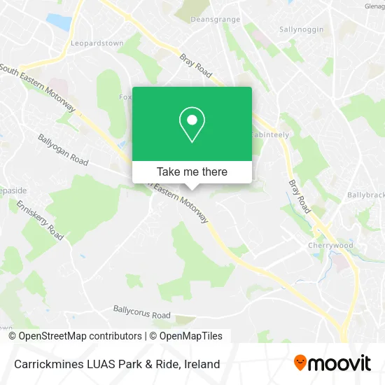 Carrickmines LUAS Park & Ride map