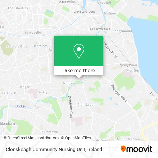 Clonskeagh Community Nursing Unit map