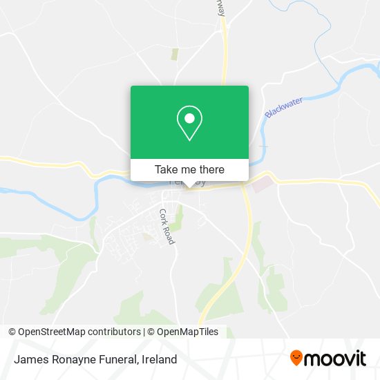 James Ronayne Funeral map