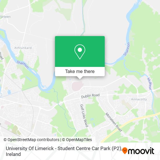 University Of Limerick - Student Centre Car Park (P2) map