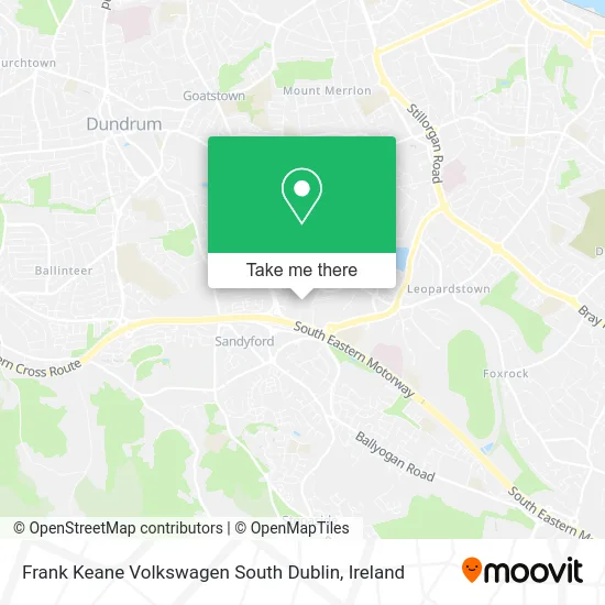 Frank Keane Volkswagen South Dublin map