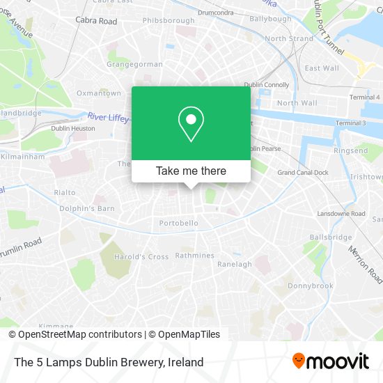 The 5 Lamps Dublin Brewery map