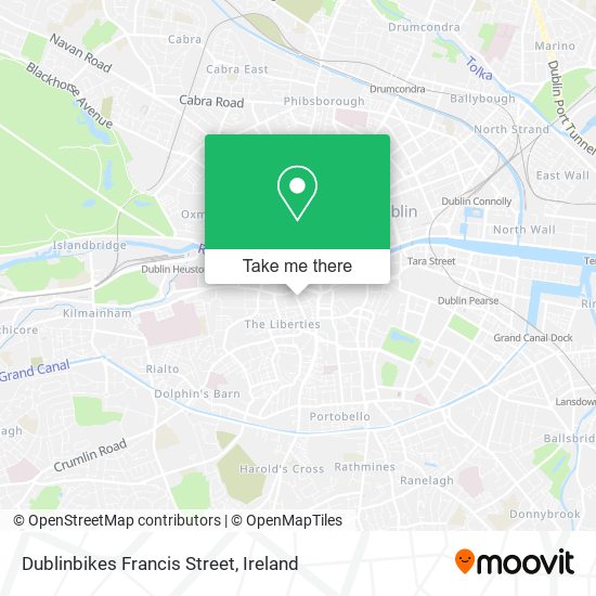 Dublinbikes Francis Street map
