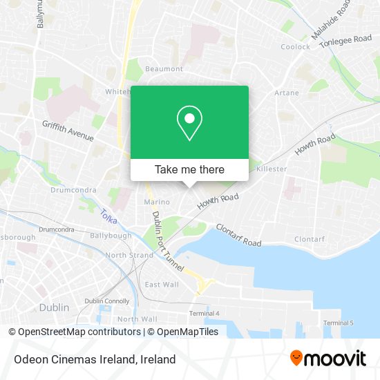 Odeon Cinemas Ireland map